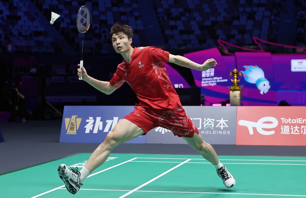 石宇奇2：0戰勝日本的奈良岡功大。新華社