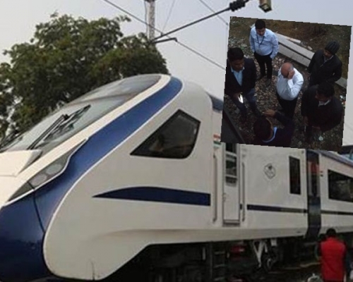 「致敬印度號」在通車翌日隨即出現意外，官員到場視察情況。網圖