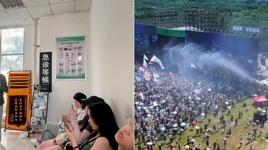 熱浪襲山東，濰坊新青年音樂節有多名樂迷中暑不適。小紅書＠噶你腰子／新青年︱音樂節