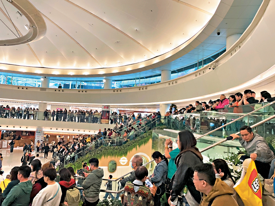 沙田一个大型商场人头涌涌。