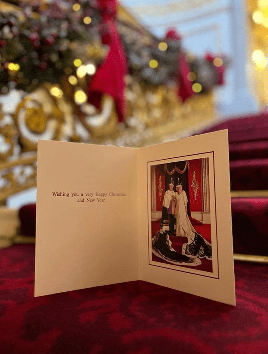 國王查理斯三世和王后卡蜜拉以5月加冕禮照片作為今年聖誕賀卡照片。IG@ kensingtonroyal