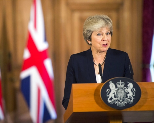 英國首相文翠珊。AP