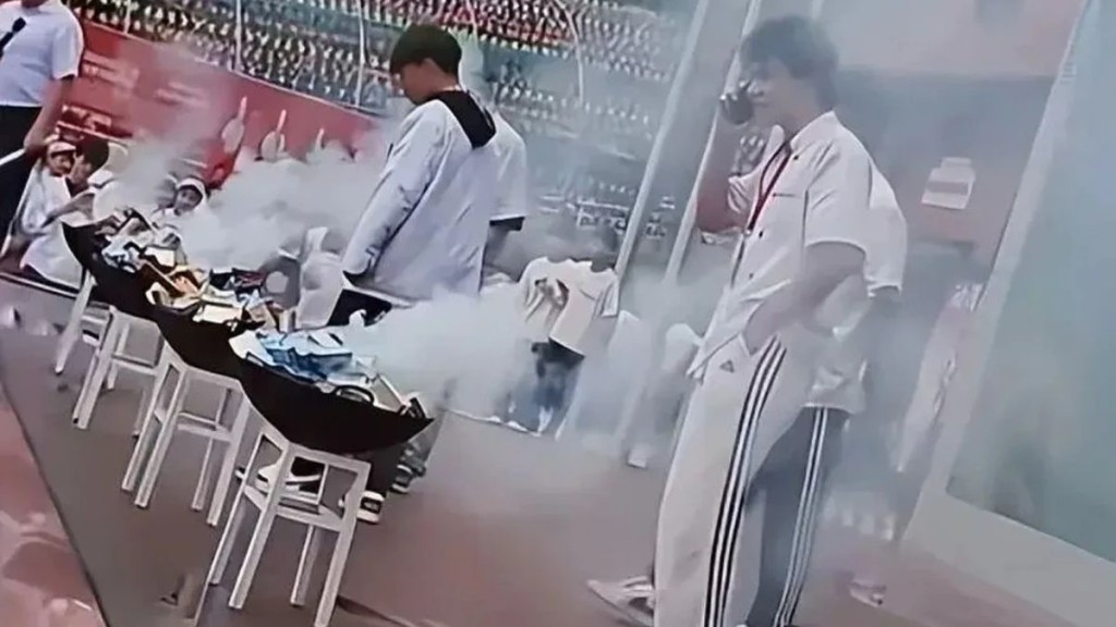 學校當日將收繳的香煙直接燒掉。