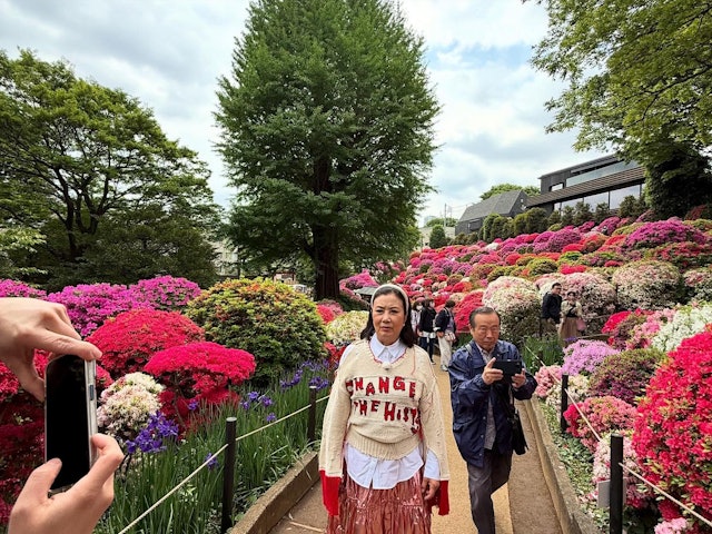最近,汪明荃在IG上晒出多張在根津神社欣賞杜鵑花祭的照片,靚人加上靚景十分唯美,不過就被汪明荃面露難色的神情意外搶鏡。 最近,汪明荃在IG上晒出多張在根津神社欣賞杜鵑花祭的照片,靚人加上靚景十分唯美,不過就被汪明荃面露難色的神情意外搶鏡。
