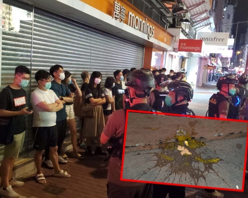 有人在山東街從高處擲下雞蛋。