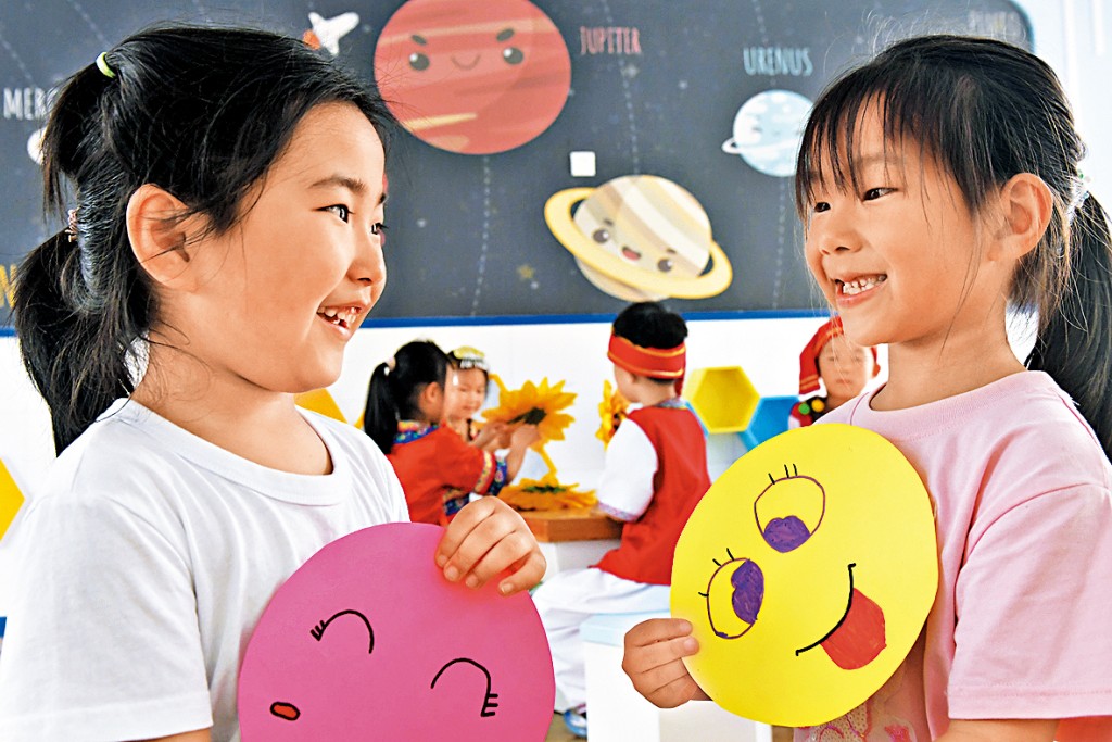 河北石家莊一間幼稚園的學童。