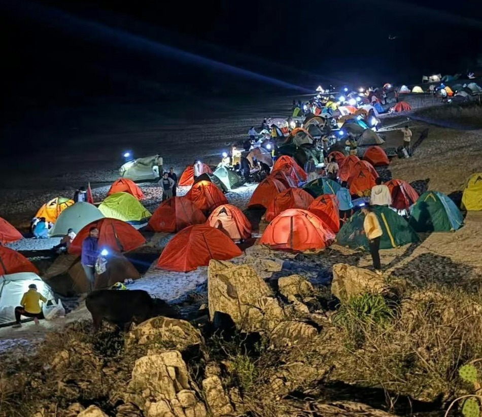 亦有市民或旅客在非露營區域搭建帳篷逢。資料圖片