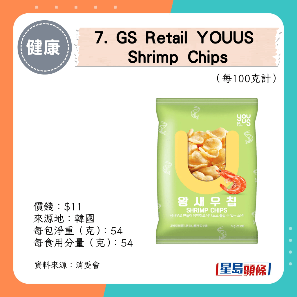 7. GS Retail YOUUS Shrimp Chips