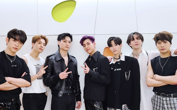 韓國男團GOT7成員(左起)珍榮、榮宰、JB、BamBam、Mark、有謙和Jackson。