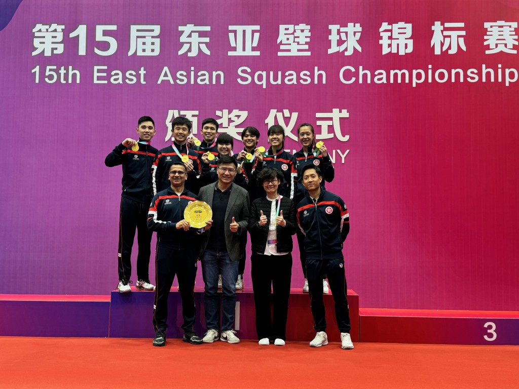 东亚壁球锦标赛，港队缔造10连霸。   壁总图片 