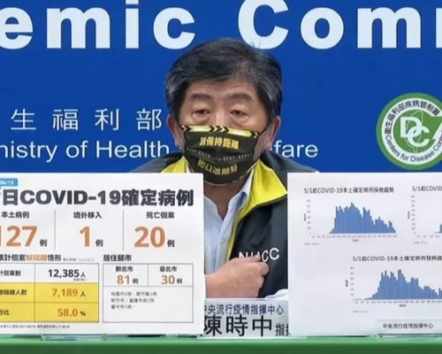陳時中指台灣的新冠疫情有下降趨勢。網圖