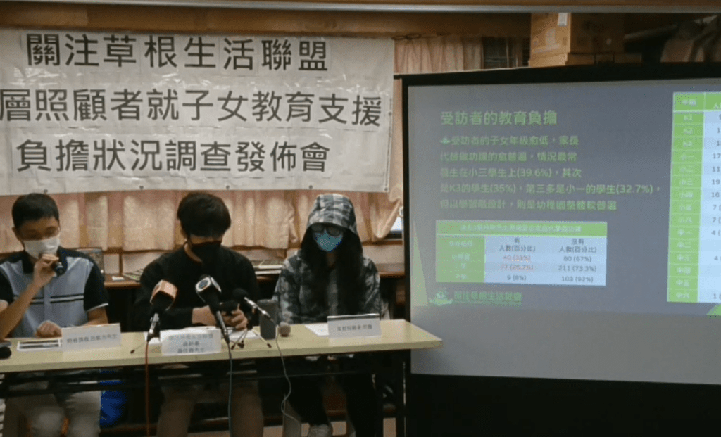 有社區組織調查發現超過八成半人認為學校對學生的學習支援不足。關注草根生活聯盟fb片段截圖