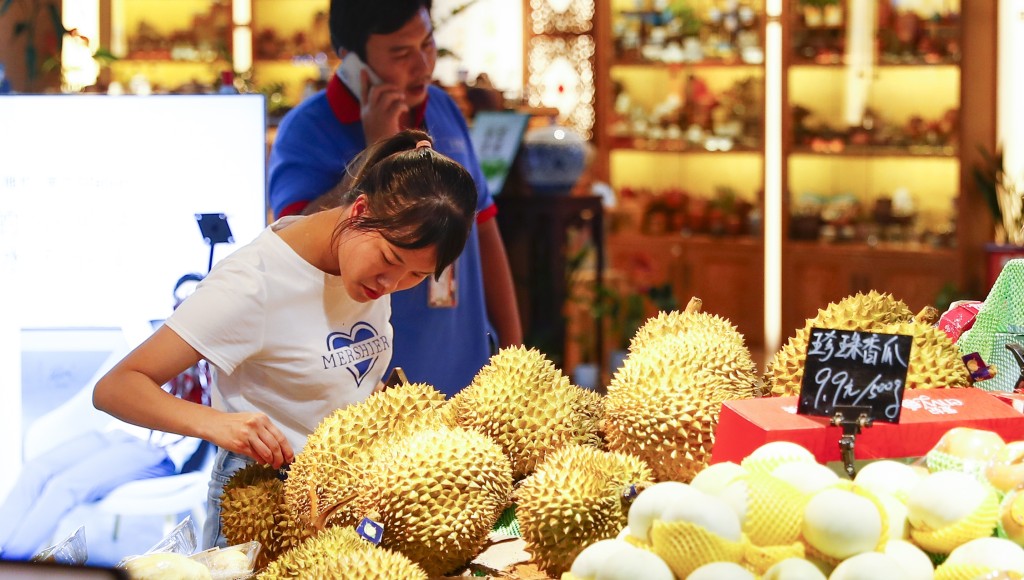 榴莲在中国的消量近年大幅增加。
