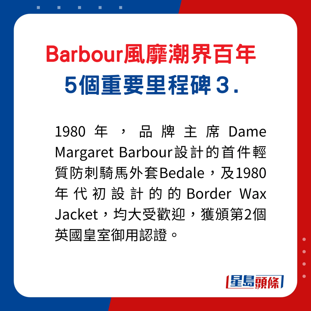  Barbour風靡潮界百年5個重要里程碑3.