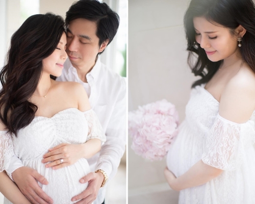 張美妮與丈夫一起去拍攝大肚寫真。 張美妮IG圖片