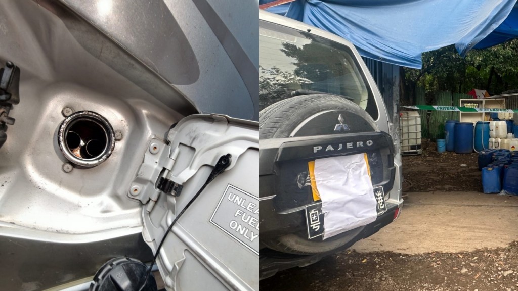 跨境私家車涉改裝「雙油缸」偷運平價電油 海關破元朗新田兩鬼油站拘2男