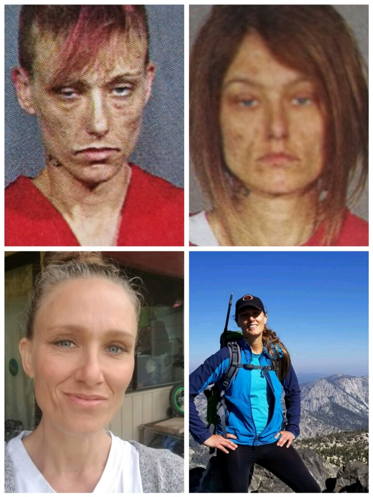 48歲母戒毒成功戴四方帽，晒對比照勉勵人們。V Ginny Burton FB圖片