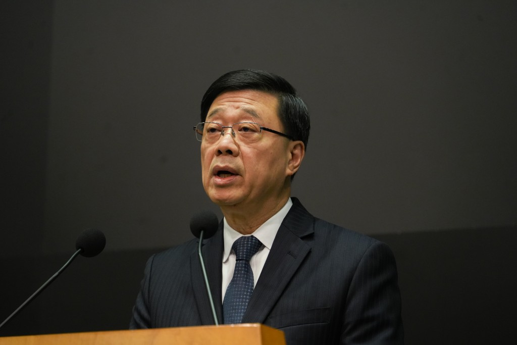 宏福苑火災，李家超回應傳媒提問。吳艷玲攝