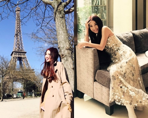 溫碧霞出席巴黎時裝周睇騷，不忘抽時間睇巴黎鐵塔。