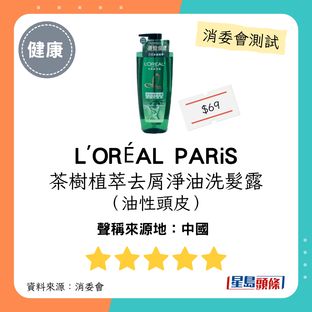 L'ORÉAL PARiS 茶树植萃去屑净油洗发露（适合油性头皮）