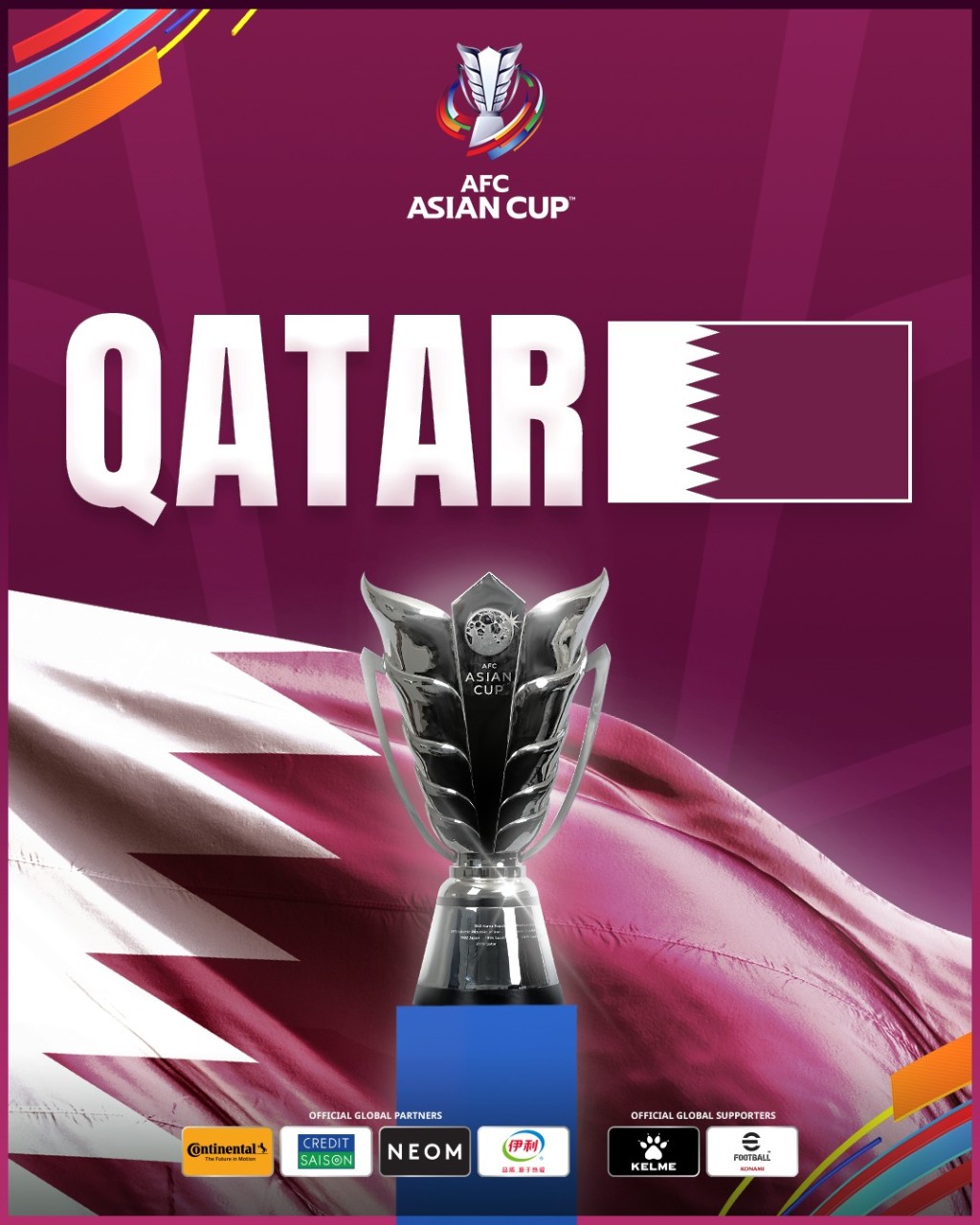 来年亚洲杯决赛周于卡塔尔举行，或有机会如世界杯延至冬天开赛。亚洲足协Facebook图片
