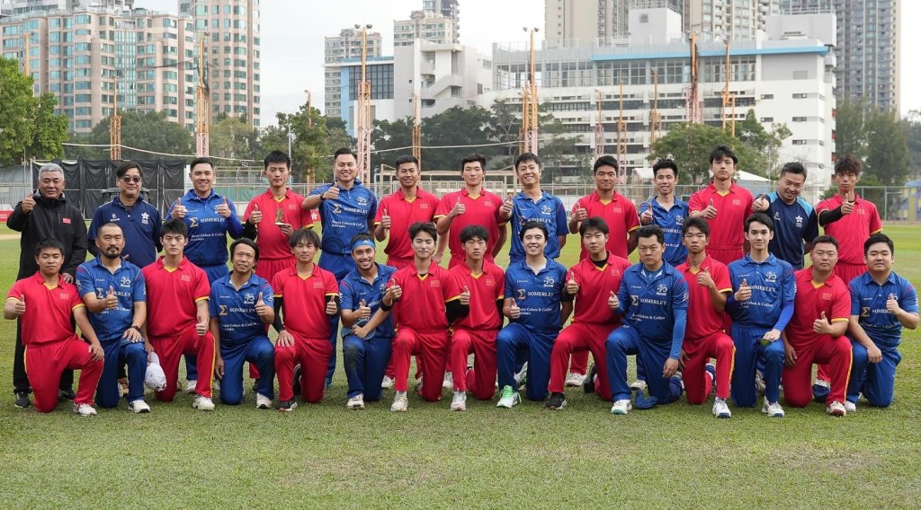 表演賽由中國隊與全華人球隊CHK飛龍交手。 中國香港板球總會圖片