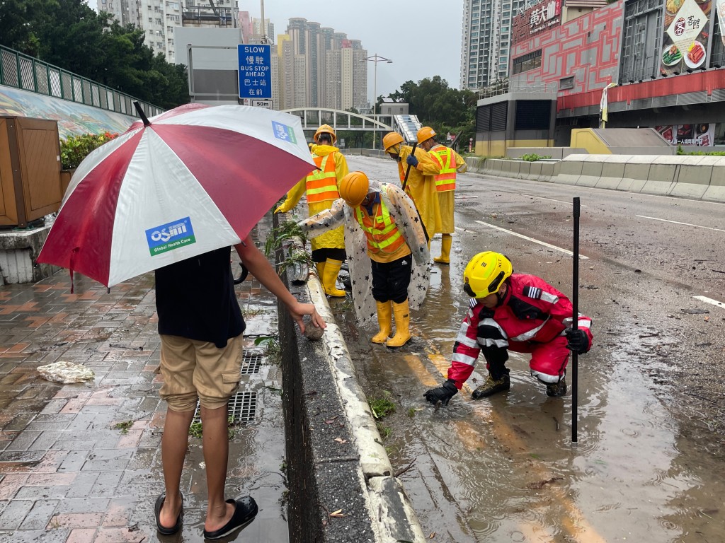 黃大仙附近水浸。蕭博禧攝