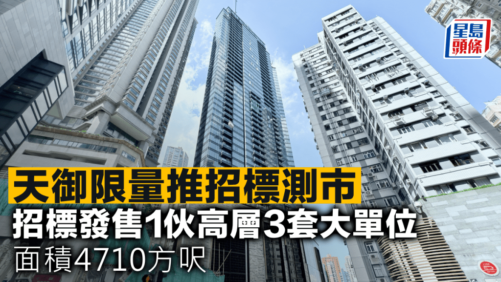 天御限量推招標測市 招標發售1伙高層3套大單位 面積4710方呎