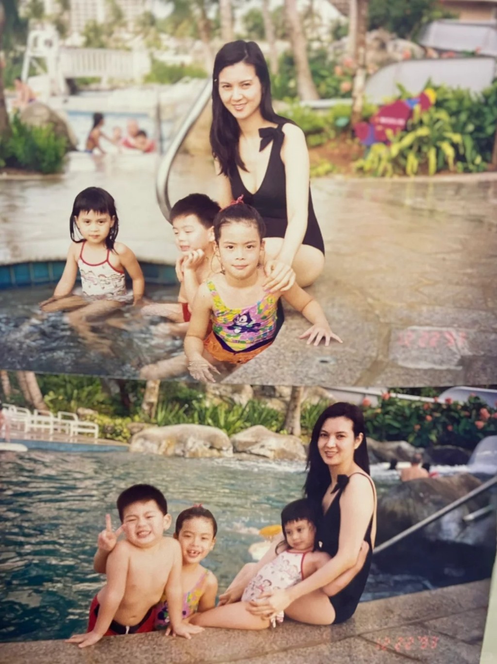 林心兒早前貼出謝玲玲年輕時的泳照，慶祝母親節。