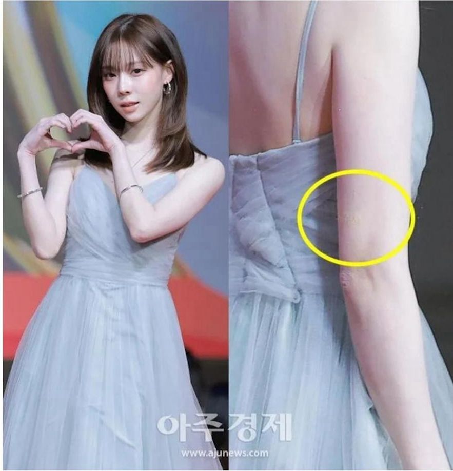 Winter刻意以化妝遮去右臂上的紋身。