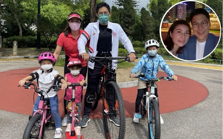 霍啟剛生日陪家人踩單車慶祝。
