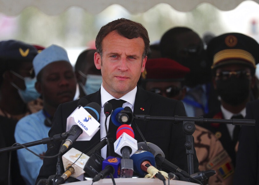 马克龙强调法国作为前宗主国，会保持乍得稳定。AP图