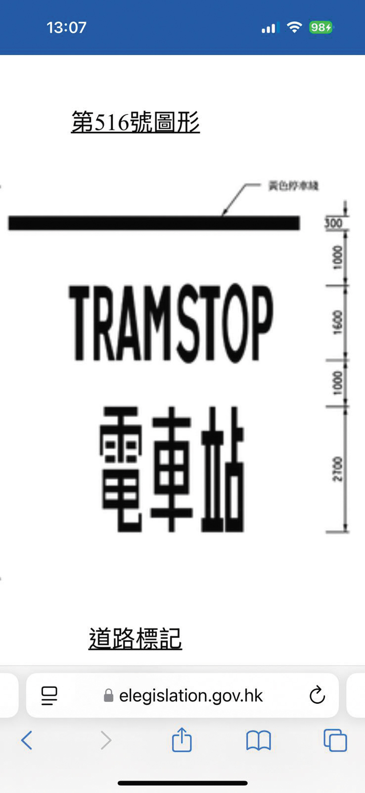 部分設於左旁的電車站是沒有月台的，當電車停靠時，乘客會從車身左邊上落，由於屬沒月台設計，即表乘客會在馬路上落電車，而為了保護乘客，這類路旁電車站有一條橫向長實線鬆在地面，其實這條線正正是日常大家見到，在八角形紅底白色停字路牌地面上的長白線，作用就是要你停車。