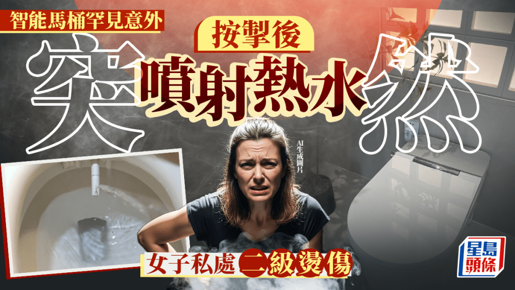 智能馬桶｜突噴冒煙熱水  女子會陰處遭二級燙傷