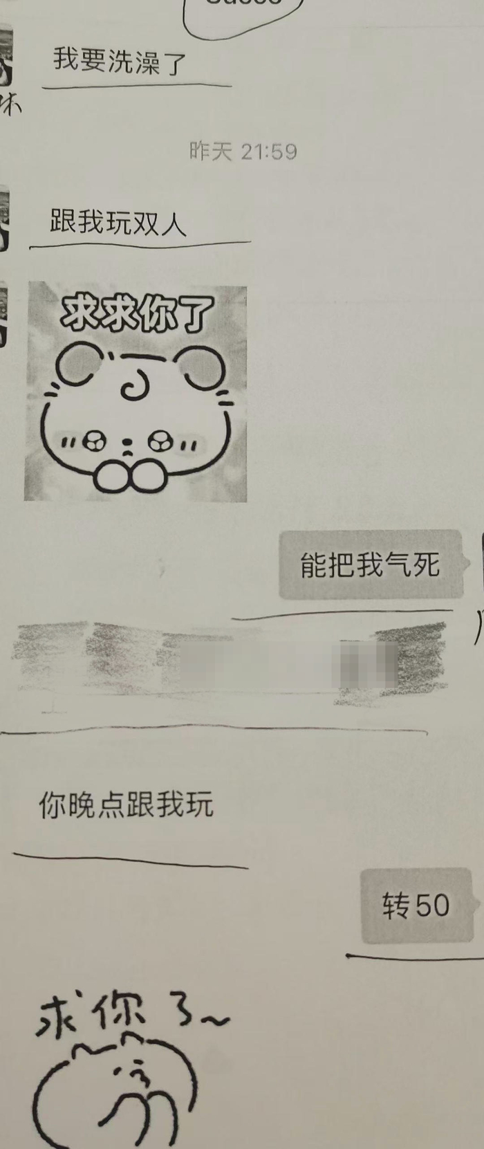 牛牛與莉莉的聊天記錄。紅星新聞