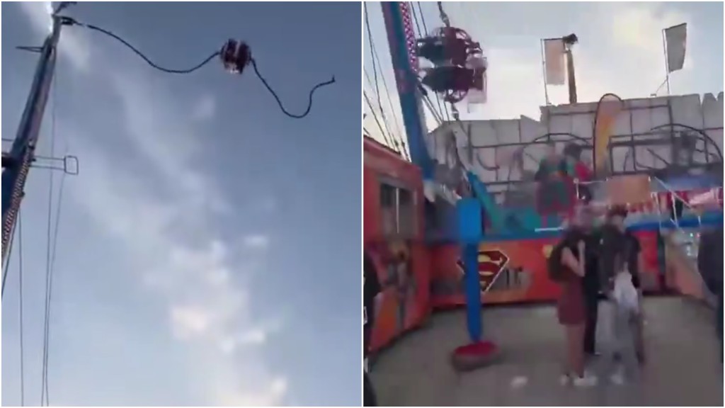 西班牙塞維亞（Seville）年度春季嘉年華飛天彈弓斷纜。X@krassenstein