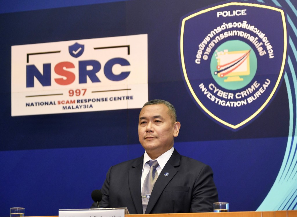 泰國國家警察網絡犯罪調查局警察上校Piboonsook Ratiwerotkun。何君健攝 泰國國家警察網絡犯罪調查局警察上校Piboonsook Ratiwerotkun。何君健攝