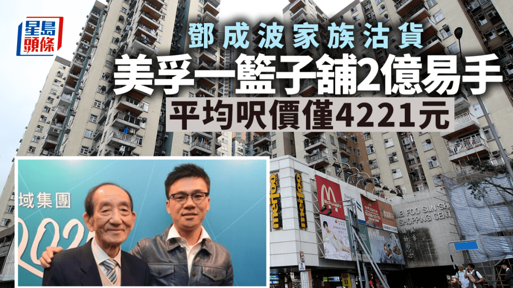 鄧成波家族沽貨 美孚新邨一籃子舖2億易手 平均呎價4221元