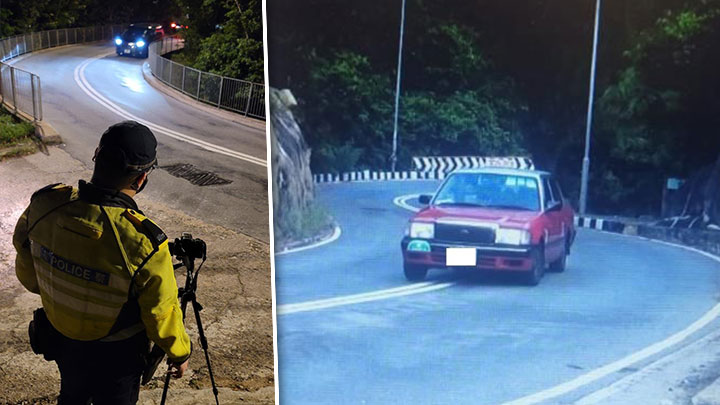 港島總區錄影執法揭200車橫越雙白線。警方提供