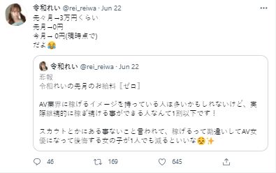 令和玲今年4月仍有3萬日圓收入,但從5月至前日已沒有任何收入。