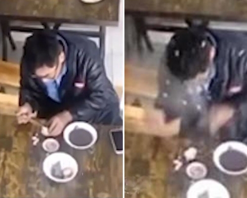 餐廳食早餐雞蛋加熱後突爆炸，江蘇男子被炸滿臉雞蛋碎。