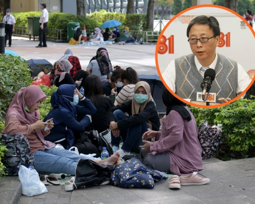 何栢良(細圖)倡外傭抵港前可於出發地接受獨立醫學監察。