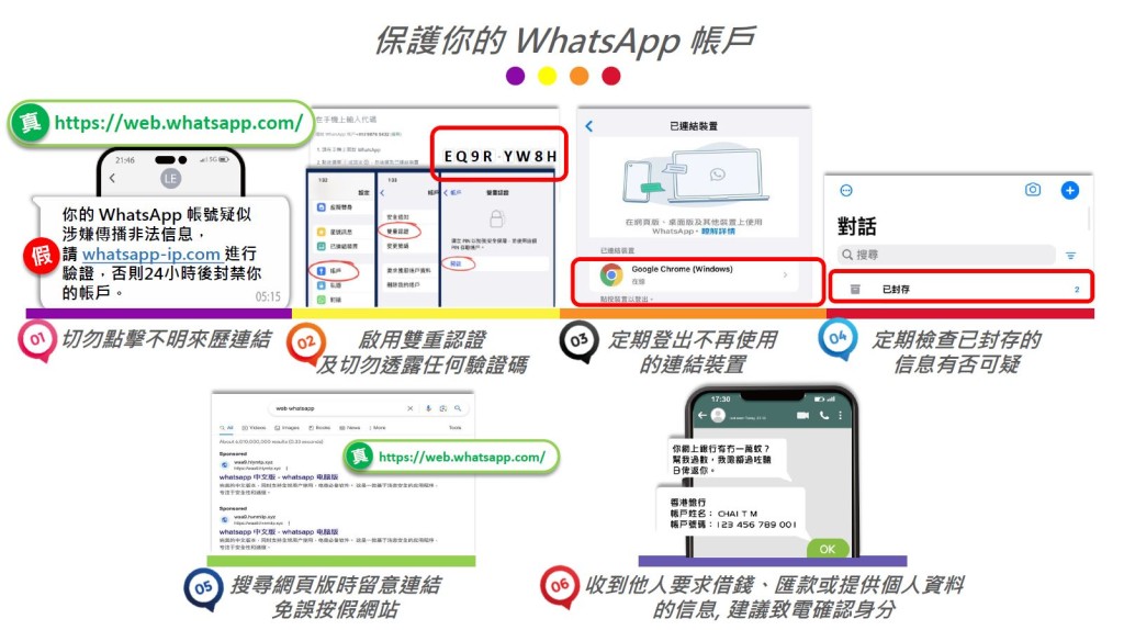 警方建議市民保護自己WhatsApp方法。