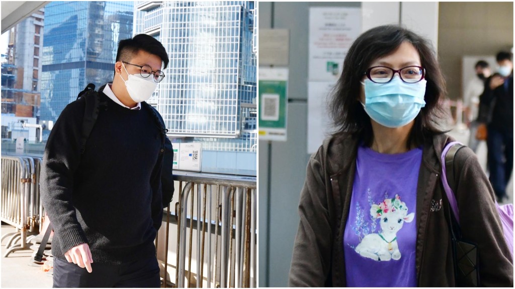 被告梁清言(左)及證人郭女士(右)。