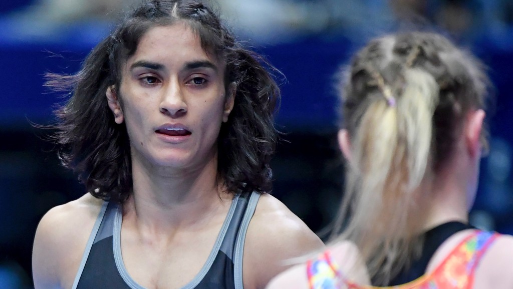 福加特（Vinesh Phogat）是印度历来第一面奥运金牌的希望。 美联社