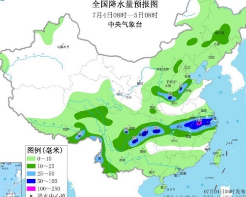 華北東北發布暴雨藍色預警。中央氣象台