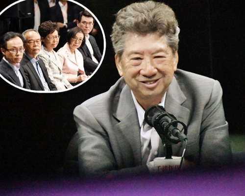 湯家驊指不能期望一次「對話會」(小圖)便能解決深層次矛盾,但指這是好的開始。資料圖片