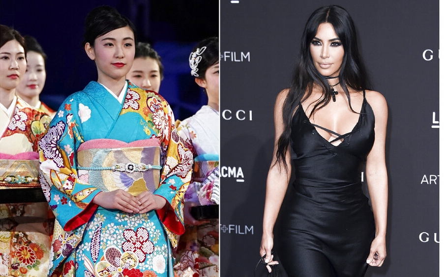 Kim Kardashian将塑身内衣品牌取名Kimono（和服），触怒日本网民。　AP