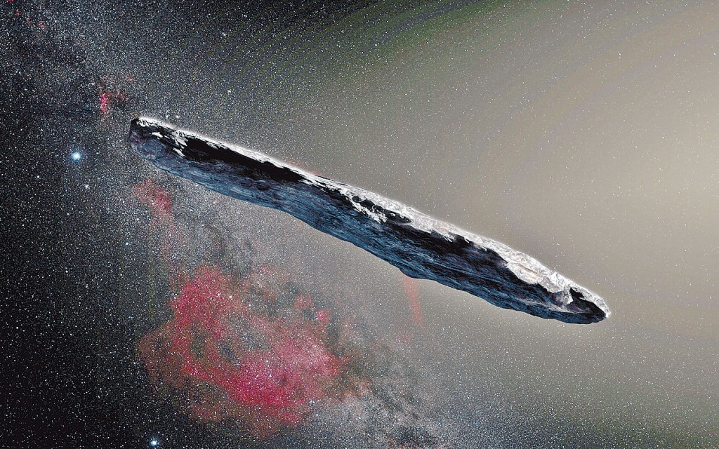 有科学家认为二〇一七年发现的一个神秘太空物体（图为该物体绘画），属于外星科技。