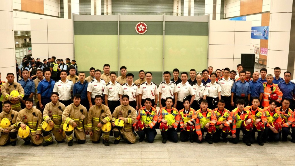 香港消防處聯同全運會香港賽區統籌辦公室、警務處等多個部門，進行大型演習。消防處FB圖片